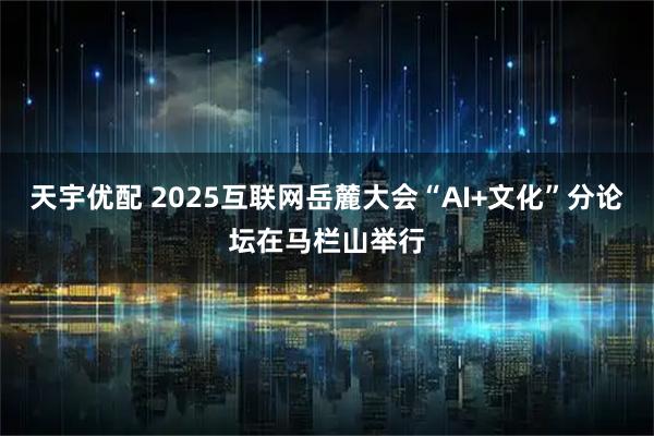 天宇优配 2025互联网岳麓大会“AI+文化”分论坛在马栏山举行